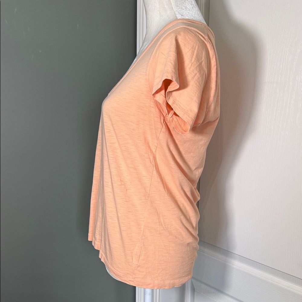rag & bone Pima Cotton Slub Tee Medium Peach Apricot Crew Neck Short Sleeve - Picture 2 of 11